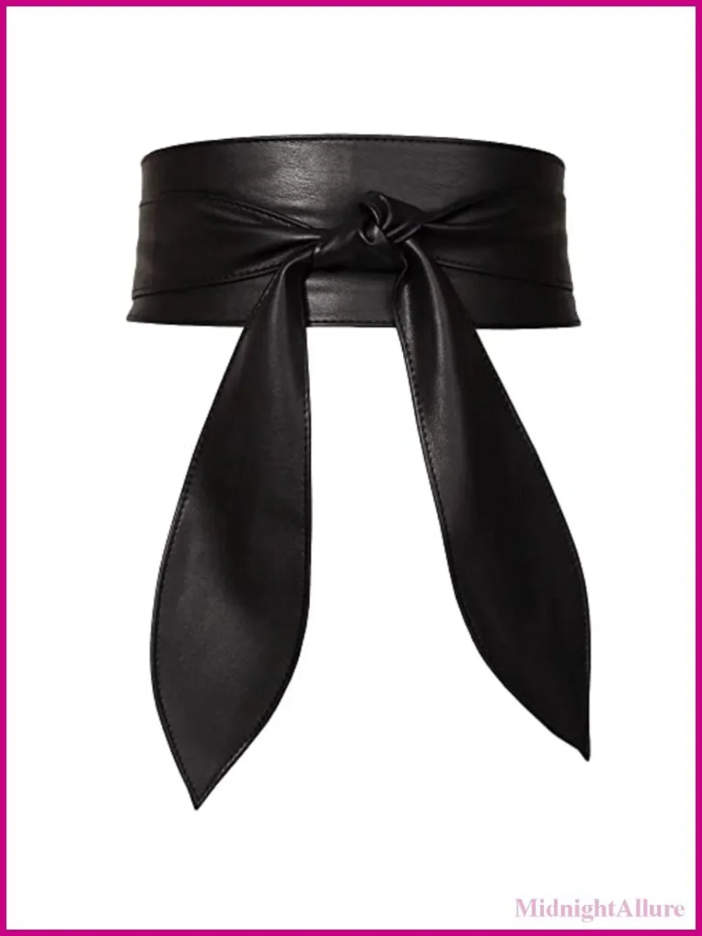 Faux Leather Obi Belt Bow Tie Wrap Wide Waistband Cinch Belt for Dresses